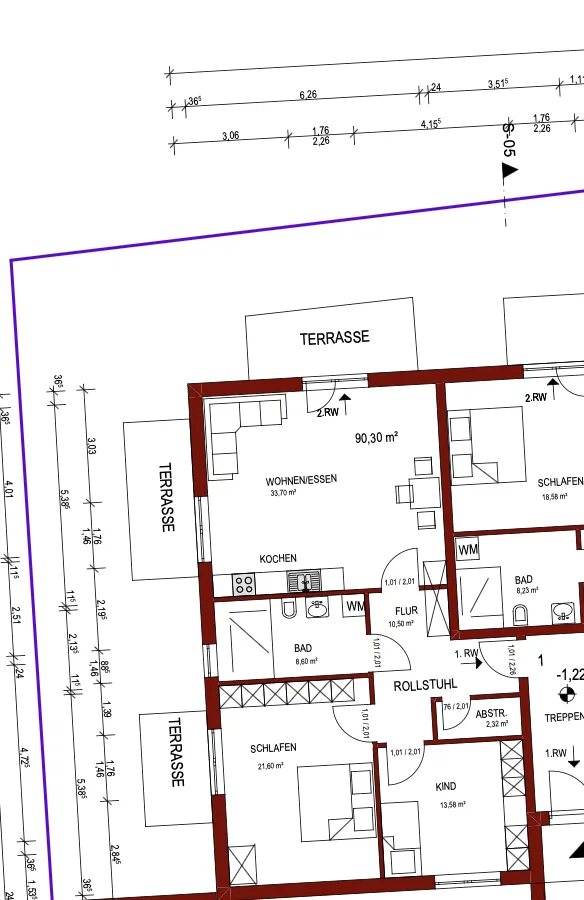 Haus 2 Wohnung 1 – Originalgrundriss